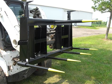 skid steer bale attachment|skid steer bale fork attachments.